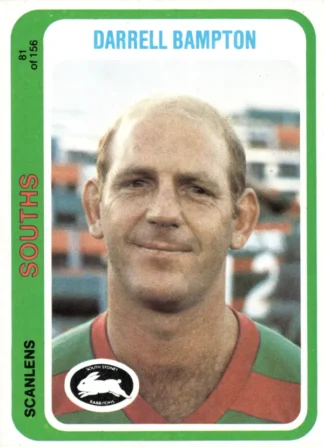 1979 Scanlens Common Card - Base 081 Darrell Bampton South Sydney Rabbitohs