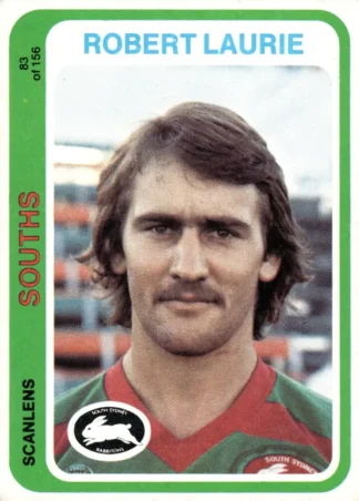 1979 Scanlens Common Card - Base 083 Robert Laurie South Sydney Rabbitohs