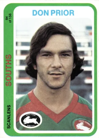 1979 Scanlens Common Card - Base 084 Don Prior South Sydney Rabbitohs