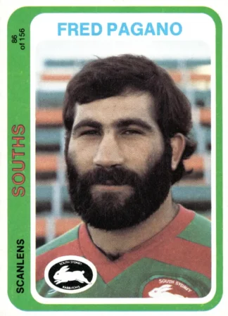1979 Scanlens Common Card - Base 086 Fred Pagano South Sydney Rabbitohs