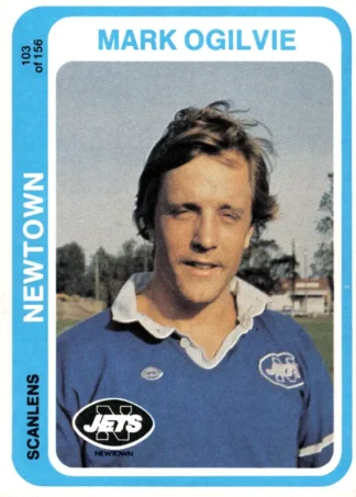 1979 Scanlens Common Card - Base 103 Mark Ogilvie Newtown Jets