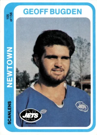 1979 Scanlens Common Card - Base 105 Geoff Bugden Newtown Jets