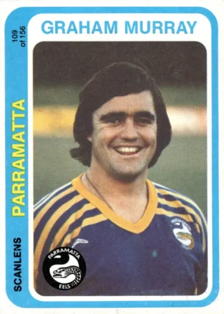 1979 Scanlens Common Card - Base 109 Graham Murray Parramatta Eels