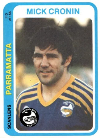 1979 Scanlens Common Card - Base 113 Mick Cronin Parramatta Eels