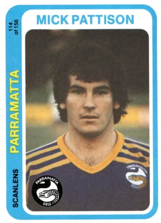 1979 Scanlens Common Card - Base 114 Mick Pattison Parramatta Eels