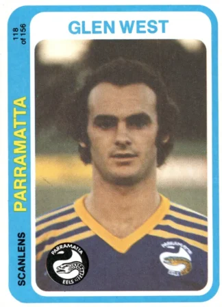 1979 Scanlens Common Card - Base 118 Glen West Parramatta Eels