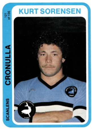 1979 Scanlens Common Card - Base 121 Kurt Sorensen Cronulla Sharks