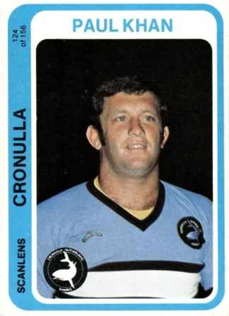 1979 Scanlens Common Card - Base 124 Paul Khan Cronulla Sharks