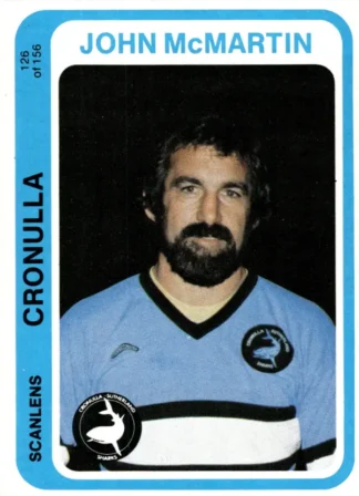 1979 Scanlens Common Card - Base 126 John McMartin Cronulla Sharks