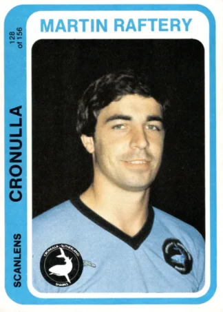 1979 Scanlens Common Card - Base 128 Martin Raftery Cronulla Sharks