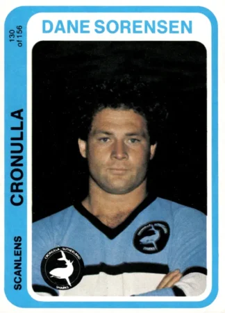 1979 Scanlens Common Card - Base 130 Dane Sorensen Cronulla Sharks