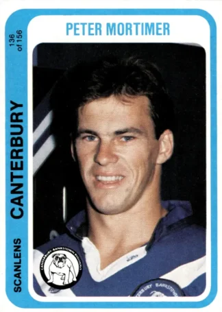 1979 Scanlens Common Card - Base 136 Peter Mortimer Canterbury Bulldogs