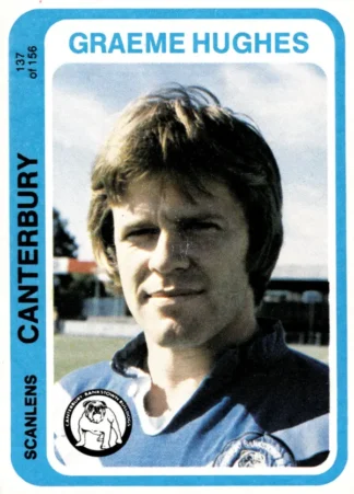 1979 Scanlens Common Card - Base 137 Graeme Hughes Canterbury Bulldogs