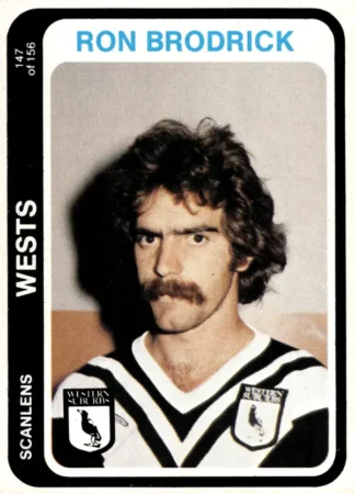 1979 Scanlens Common Card - Base 147 Ron Brodrick Western Suburbs Magpies
