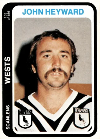 1979 Scanlens Common Card - Base 153 John Heyward Western Suburbs Magpies