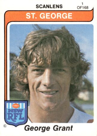 1980 Scanlens Common Card - Base 001 George Grant St George Dragons
