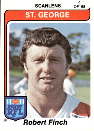 1980 Scanlens Common Card - Base 009 Robert Finch St George Dragons