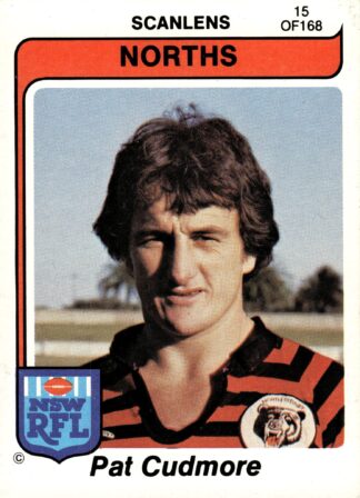 1980 Scanlens Common Card - Base 015 Pat Cudmore North Sydney Bears