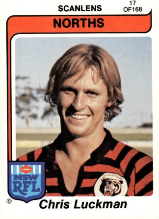 1980 Scanlens Common Card - Base 017 Chris Luckman North Sydney Bears