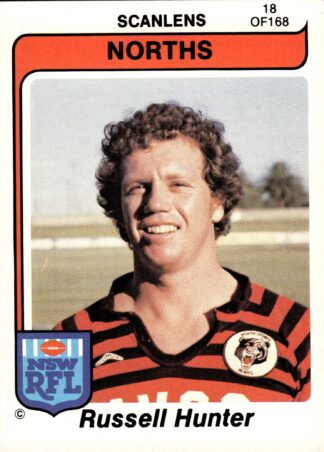1980 Scanlens Common Card - Base 018 Russell Hunter North Sydney Bears