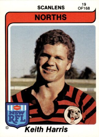 1980 Scanlens Common Card - Base 019 Keith Harris North Sydney Bears