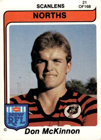 1980 Scanlens Common Card - Base 021 Don McKinnon North Sydney Bears