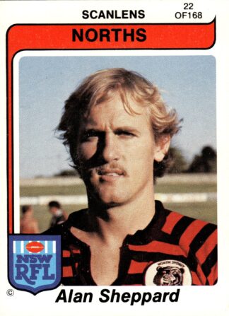 1980 Scanlens Common Card - Base 022 Alan Sheppard North Sydney Bears