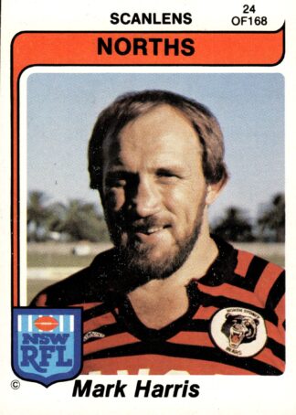 1980 Scanlens Common Card - Base 024 Mark Harris North Sydney Bears