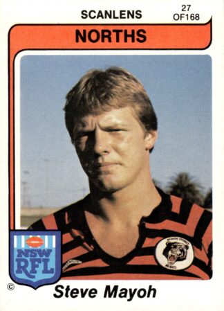 1980 Scanlens Common Card - Base 027 Steve Mayoh North Sydney Bears