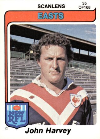 1980 Scanlens Common Card - Base 035 John Harvey Eastern Suburbs Roosters