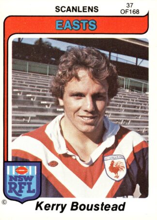 1980 Scanlens Common Card - Base 037 Kerry Boustead Eastern Suburbs Roosters