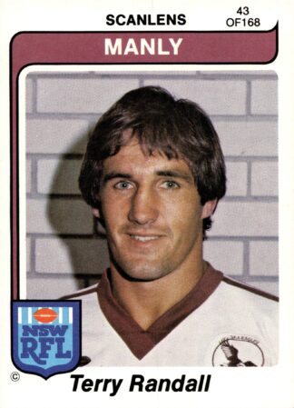 1980 Scanlens Common Card - Base 043 Terry Randall Manly Sea Eagles