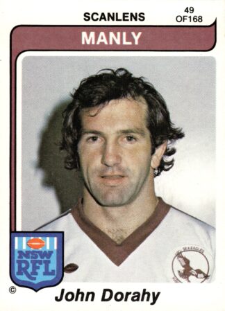1980 Scanlens Common Card - Base 049 John Dorahy Manly Sea Eagles