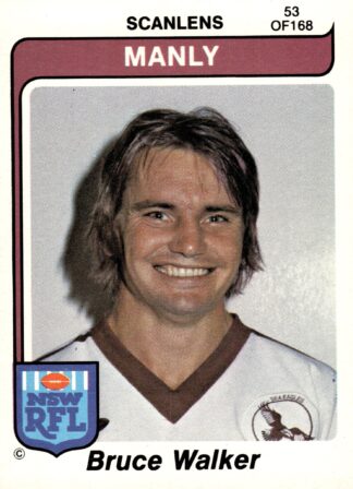 1980 Scanlens Common Card - Base 053 Bruce Walker Manly Sea Eagles