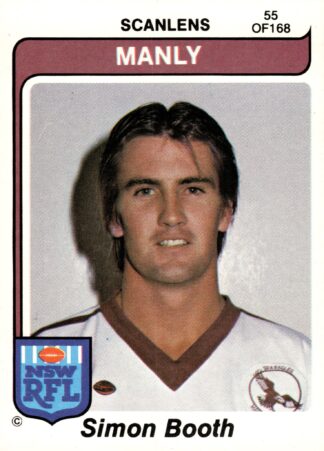 1980 Scanlens Common Card - Base 055 Simon Booth Manly Sea Eagles