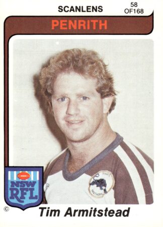 1980 Scanlens Common Card - Base 058 Tim Armitstead Penrith Panthers