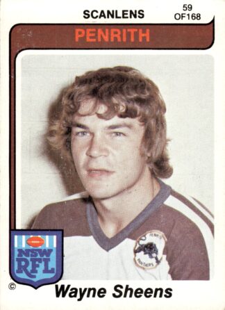 1980 Scanlens Common Card - Base 059 Wayne Sheens Penrith Panthers