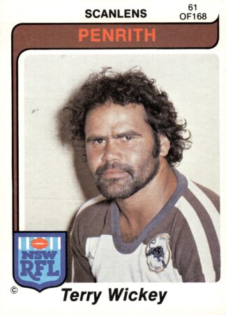 1980 Scanlens Common Card - Base 061 Terry Wickey Penrith Panthers