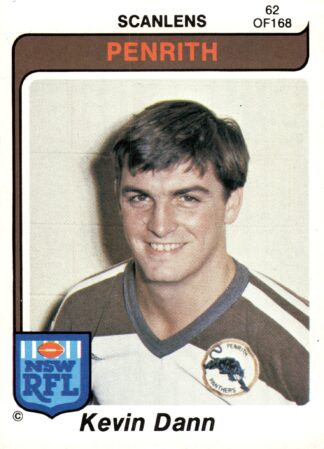 1980 Scanlens Common Card - Base 062 Kevin Dann Penrith Panthers
