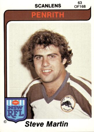 1980 Scanlens Common Card - Base 063 Steve Martin Penrith Panthers