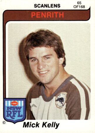1980 Scanlens Common Card - Base 065 Mick Kelly Penrith Panthers