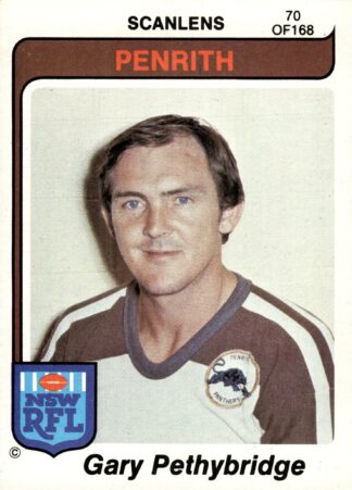 1980 Scanlens Common Card - Base 070 Gary Pethybridge Penrith Panthers