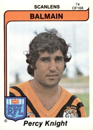 1980 Scanlens Common Card - Base 074 Percy Knight Balmain Tigers
