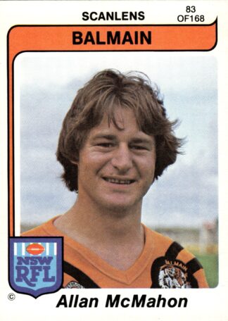 1980 Scanlens Common Card - Base 083 Allan McMahon Balmain Tigers