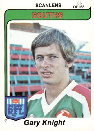 1980 Scanlens Common Card - Base 085 Gary Knight South Sydney Rabbitohs