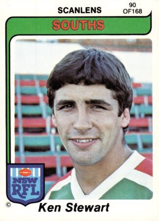 1980 Scanlens Common Card - Base 090 Ken Stewart South Sydney Rabbitohs