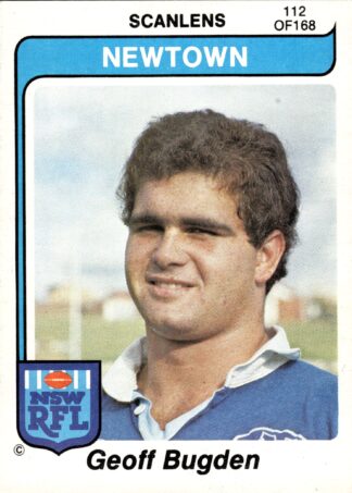 1980 Scanlens Common Card - Base 112 Geoff Bugden Newtown Jets