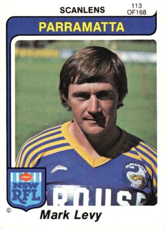 1980 Scanlens Common Card - Base 113 Mark Levy Parramatta Eels