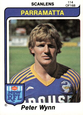 1980 Scanlens Common Card - Base 114 Peter Wynn Parramatta Eels