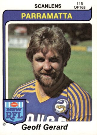 1980 Scanlens Common Card - Base 115 Geoff Gerard Parramatta Eels